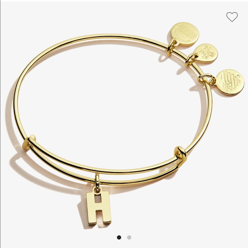 Alex & Ani Gold Letter H Initial Charm Bracelet